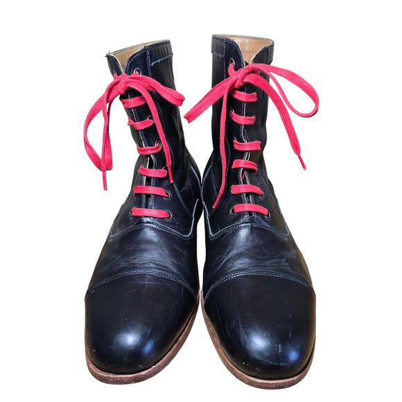 Sitrana Mens Boots Black Full Grain Leather Hand Made Chile Calf US Mens 8-8.5 - Picture 4 of 7